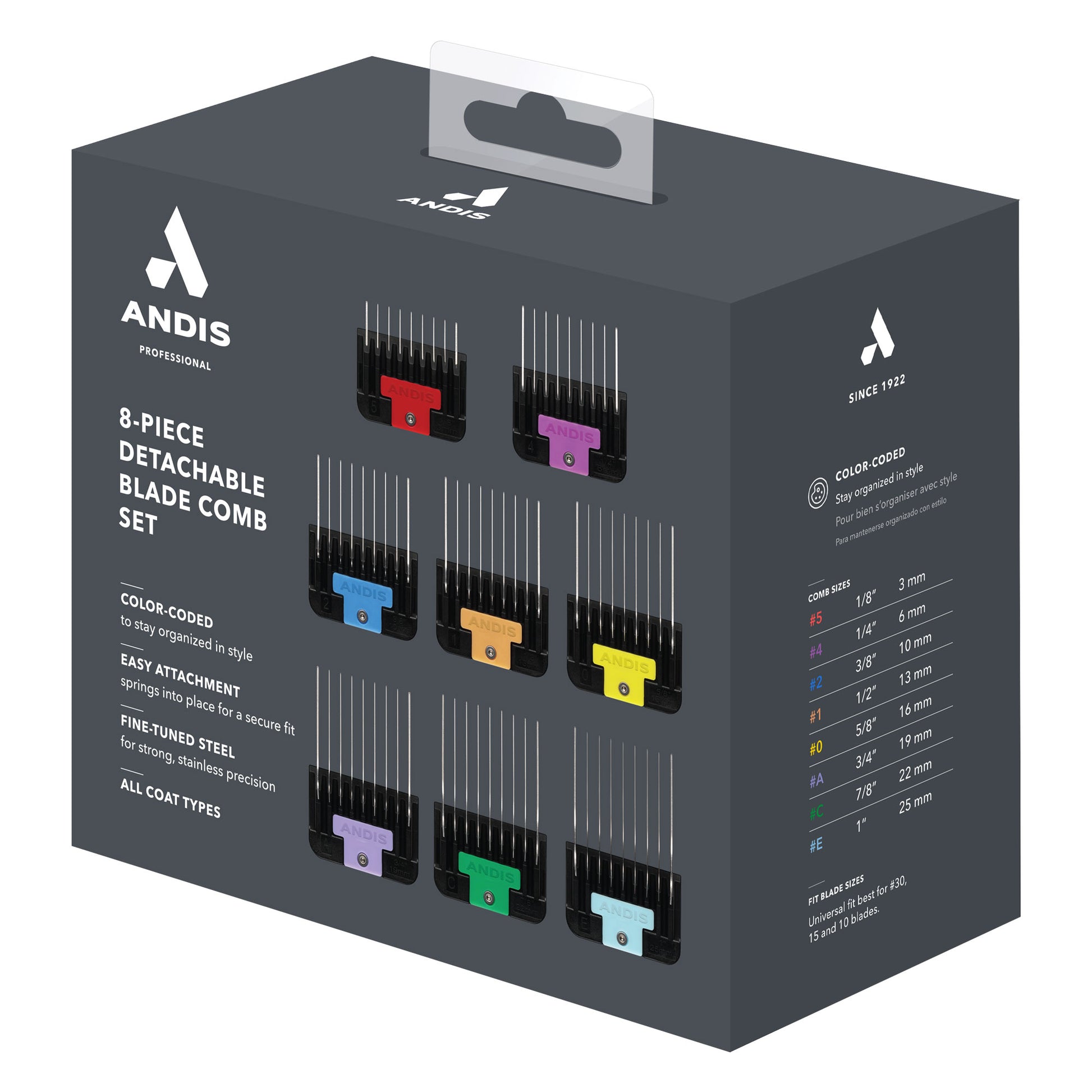 Universal Stainless Steel Attachment Comb Set Box