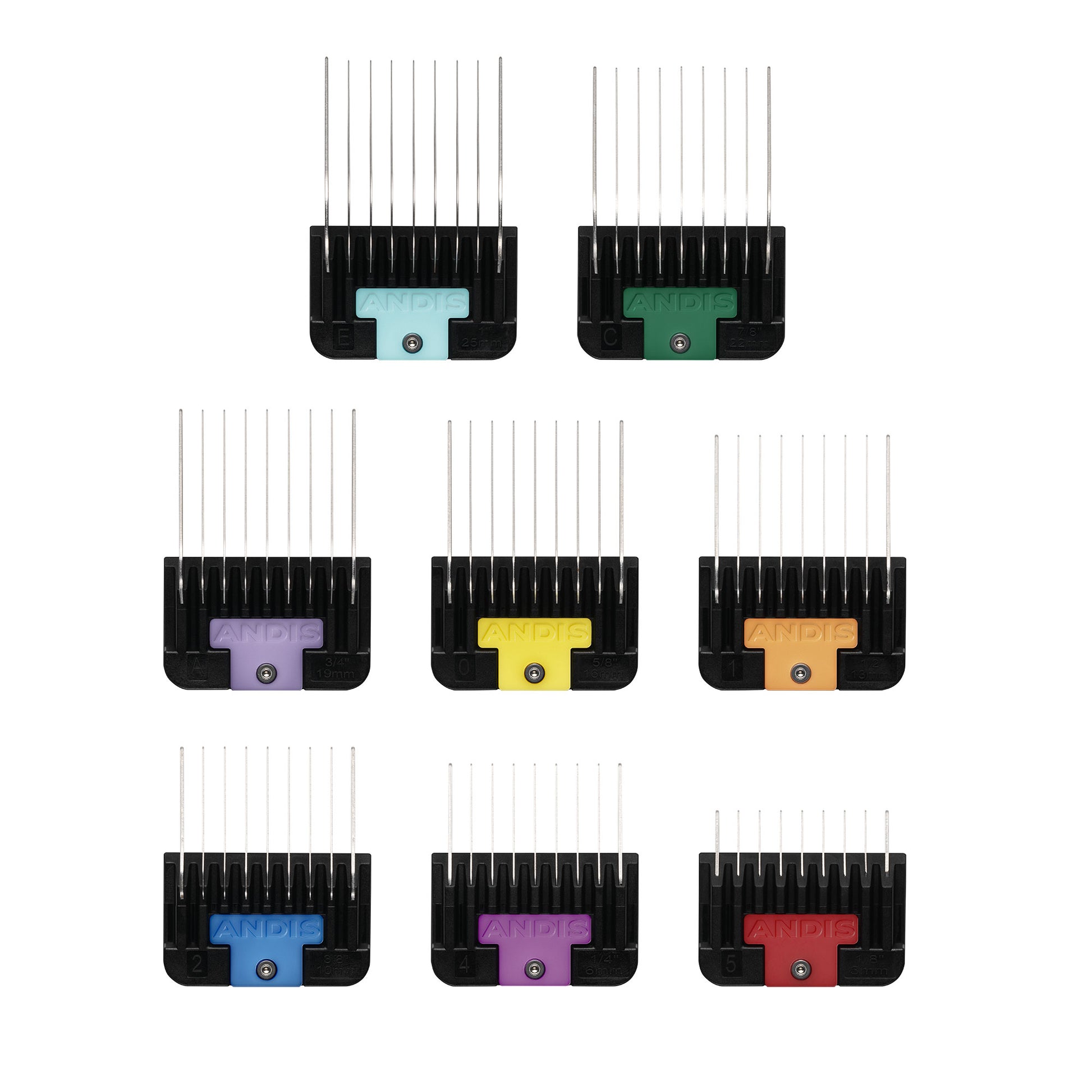 Andis 8 Piece Universal Stainless Steel Attachment Comb Set