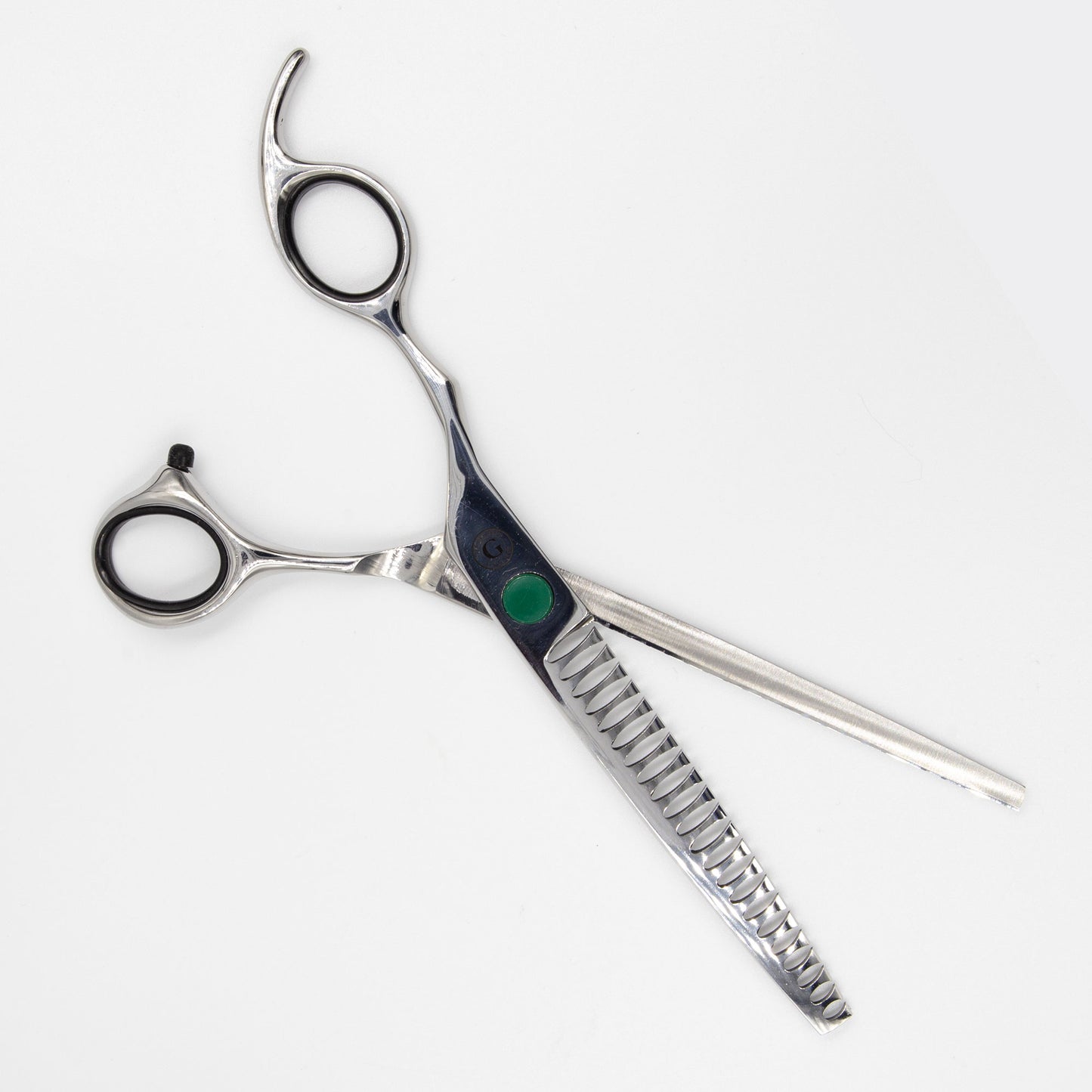 7" Left-Handed 21 Teeth Chunker Scissors Open