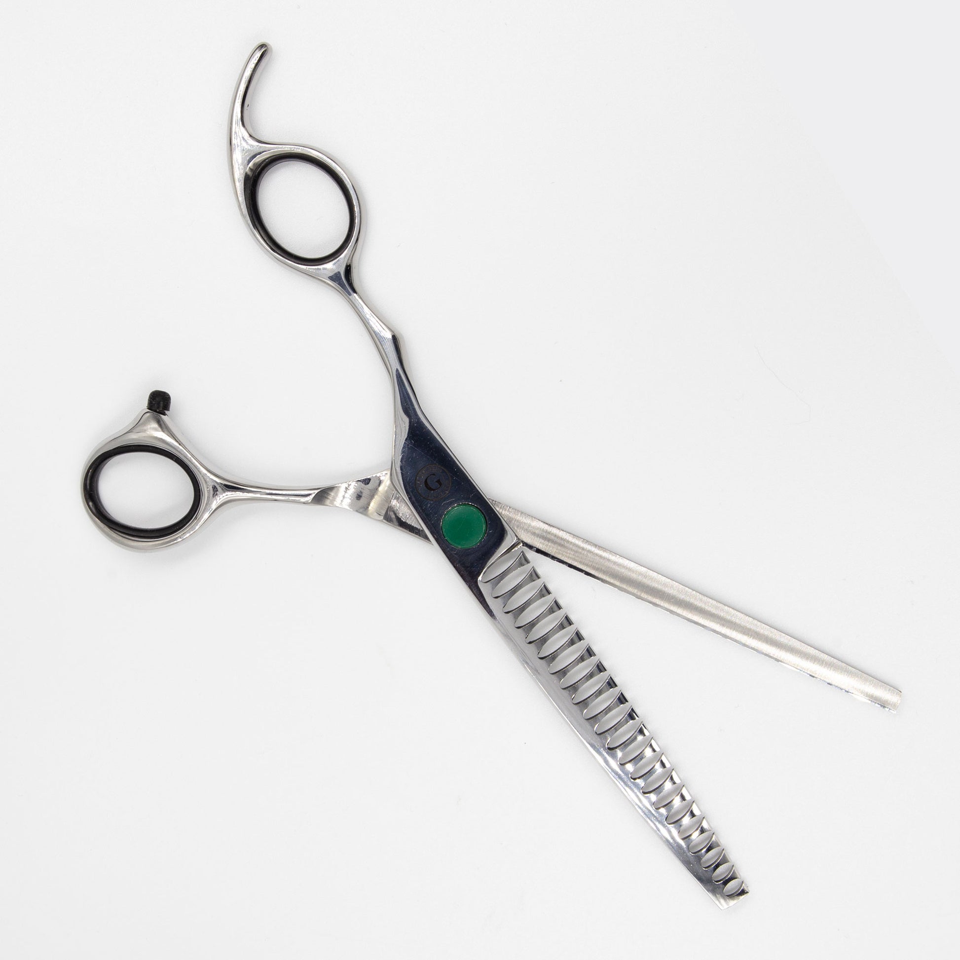 7" Left-Handed 21 Teeth Chunker Scissors Open
