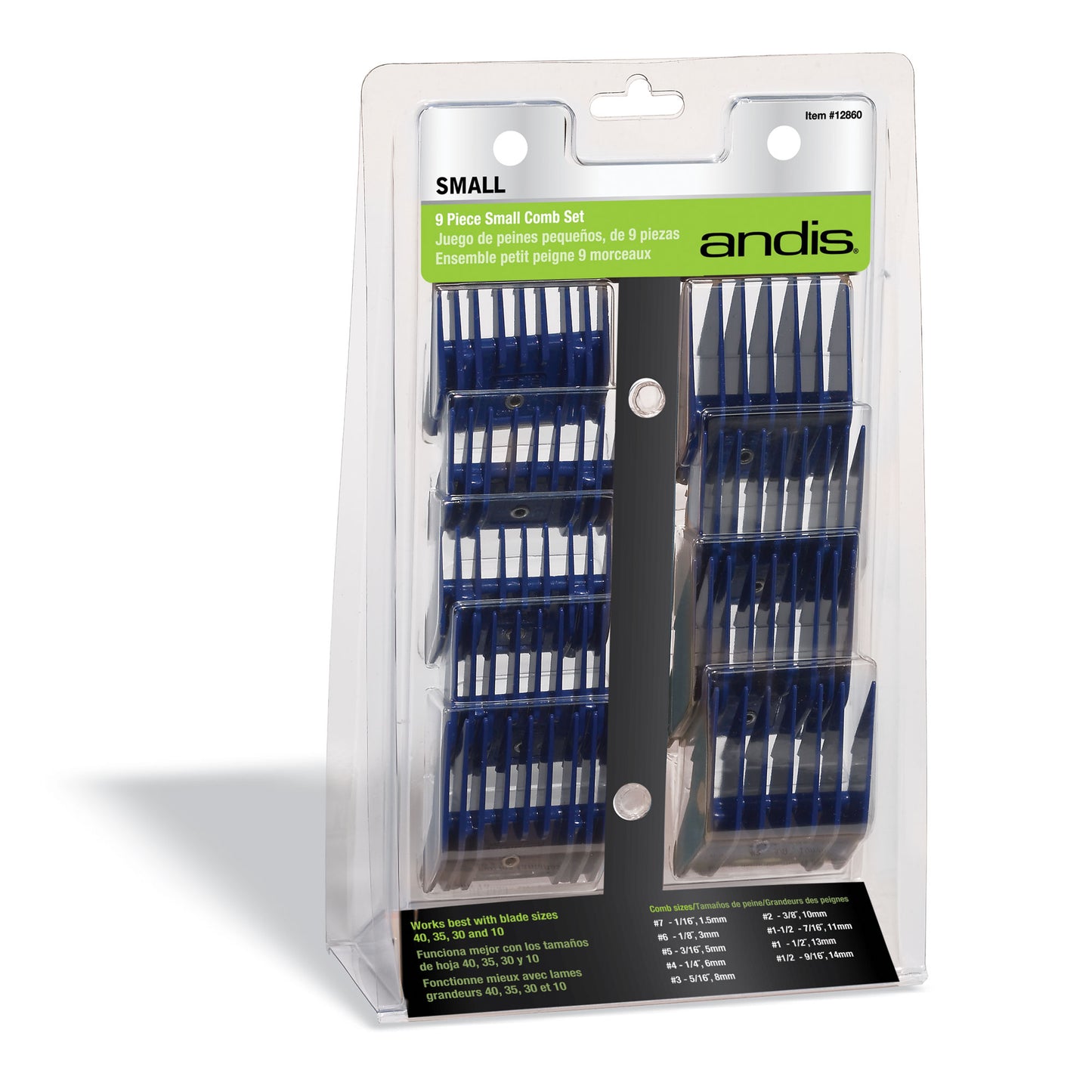 Andis 9 Piece Attachment Comb Set Packaging