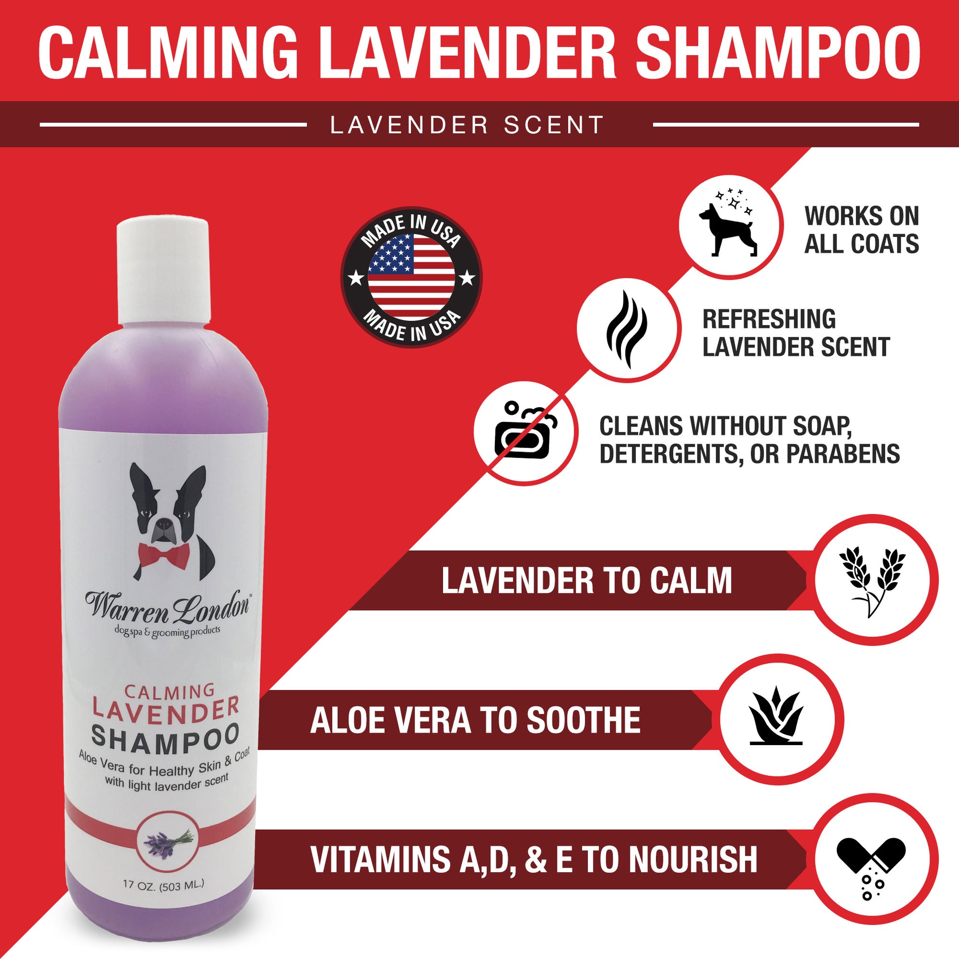 Warren London Calming Lavender Dog Shampoo Benefits