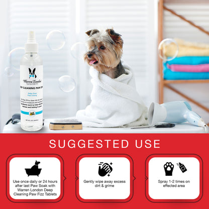 Warren London Deep Cleaning Paw Spray Suggested Use