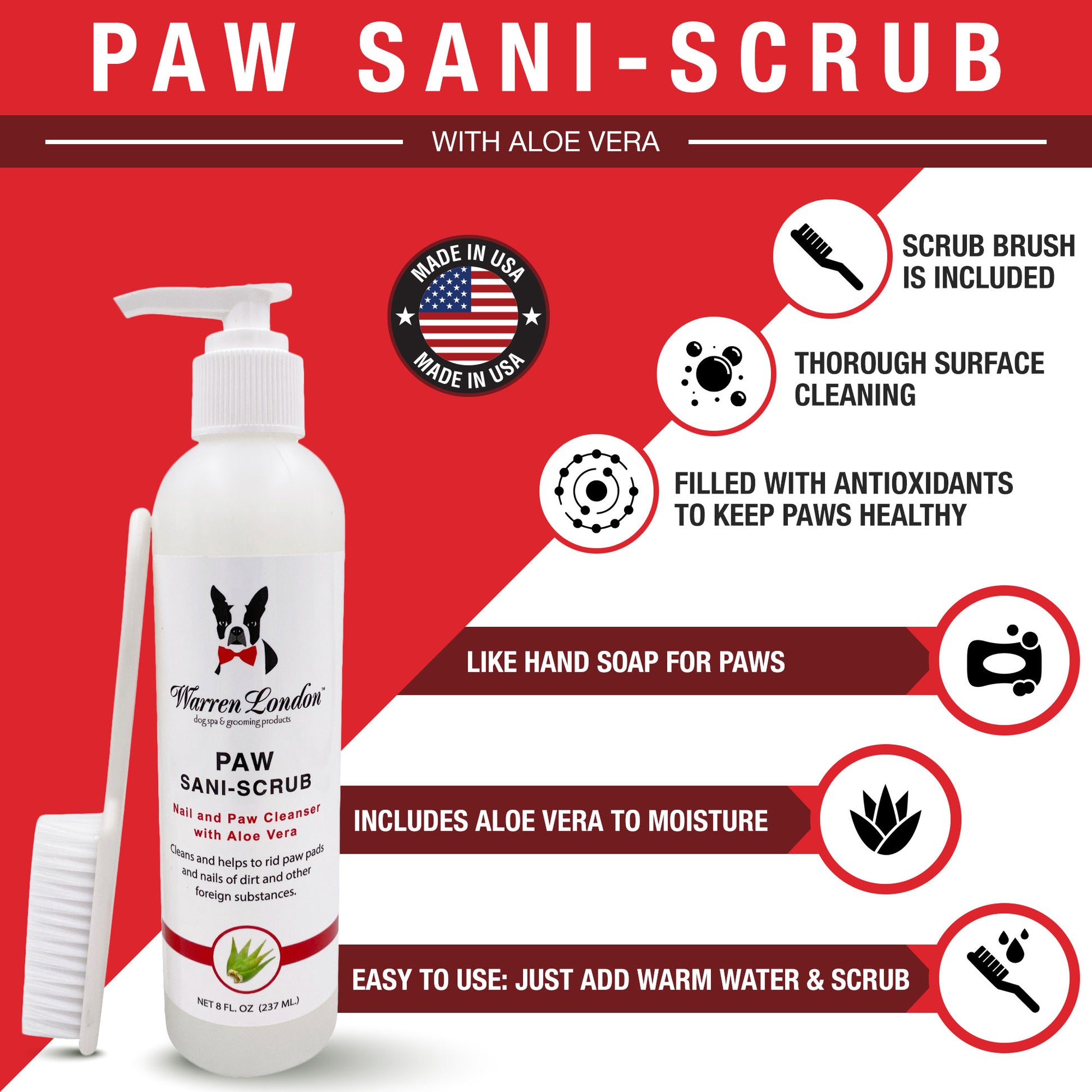 Warren London Paw Sani-Scrub Benefits